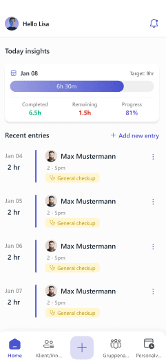 Mobile Software: Tagesübersicht und Termine